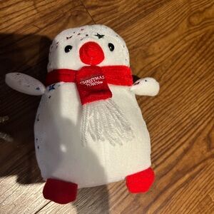 Festive Snowman Plush with Red Scarf